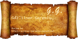 Göllner Gergely névjegykártya